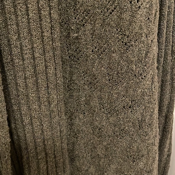 Lane Bryant Shawl neck cable knit open front cardigan women’s 26/28 dark green‎ - Picture 6 of 14